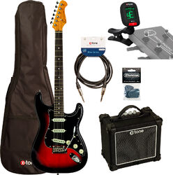 Elektrische gitaar set Eastone ST100R-S3T-RW + X-Tone Combo +Accessories - 3-Tone Burst