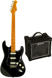 Elektrische gitaar set Eastone ST150R-BLK-RW +X-Tone XT-10S Combo - black
