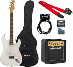 Elektrische gitaar set Eastone STR70 +Marshall MG10G +Accessories - Olympic white