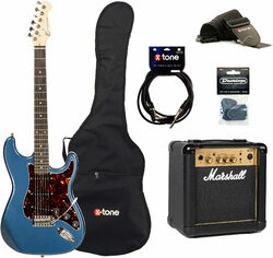 Elektrische gitaar set Eastone STR70T LPB +MARSHALL MG10 10W +CABLE +MEDIATORS +HOUSSE - Lake placid blue