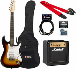 Elektrische gitaar set Eastone STR80T HSS +Marshall MG10G +Accessories - Sunburst