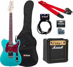 Elektrische gitaar set Eastone TL70 +MARSHALL MG10 +HOUSSE +COURROIE +CABLE +MEDIATORS - Metallic light blue