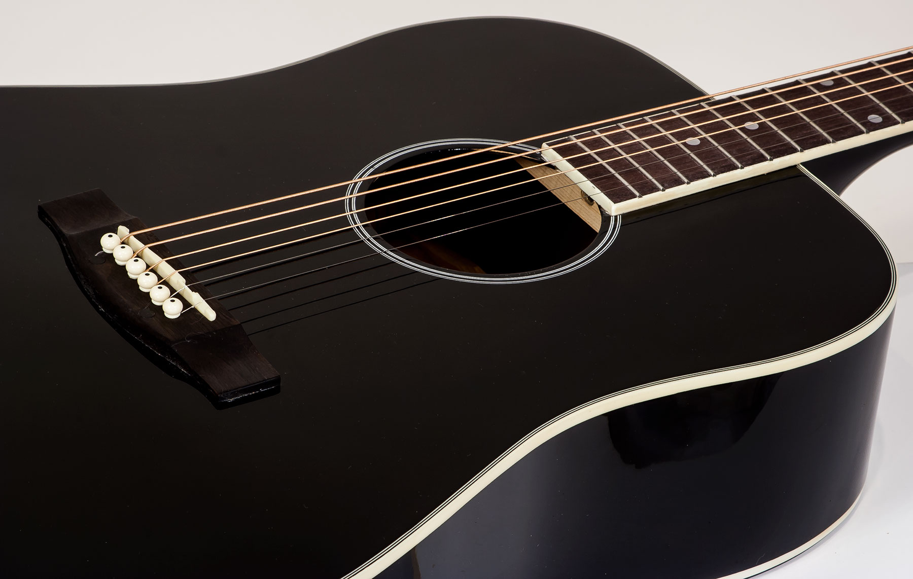 Eastone Dr100-blk Dreadnought Epicea Okuman - Black - Westerngitaar & electro - Variation 2