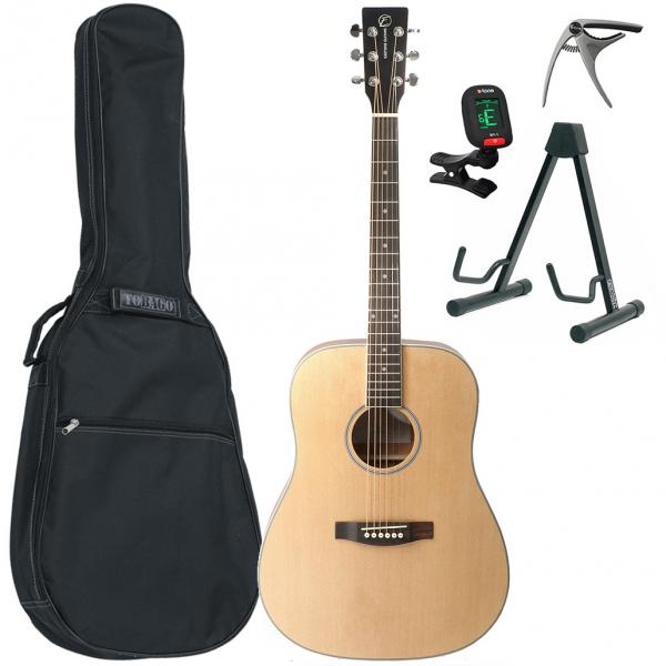 Western gitaar set Eastone DR100-NAT +X-Tone Bag Pack - Natural satin