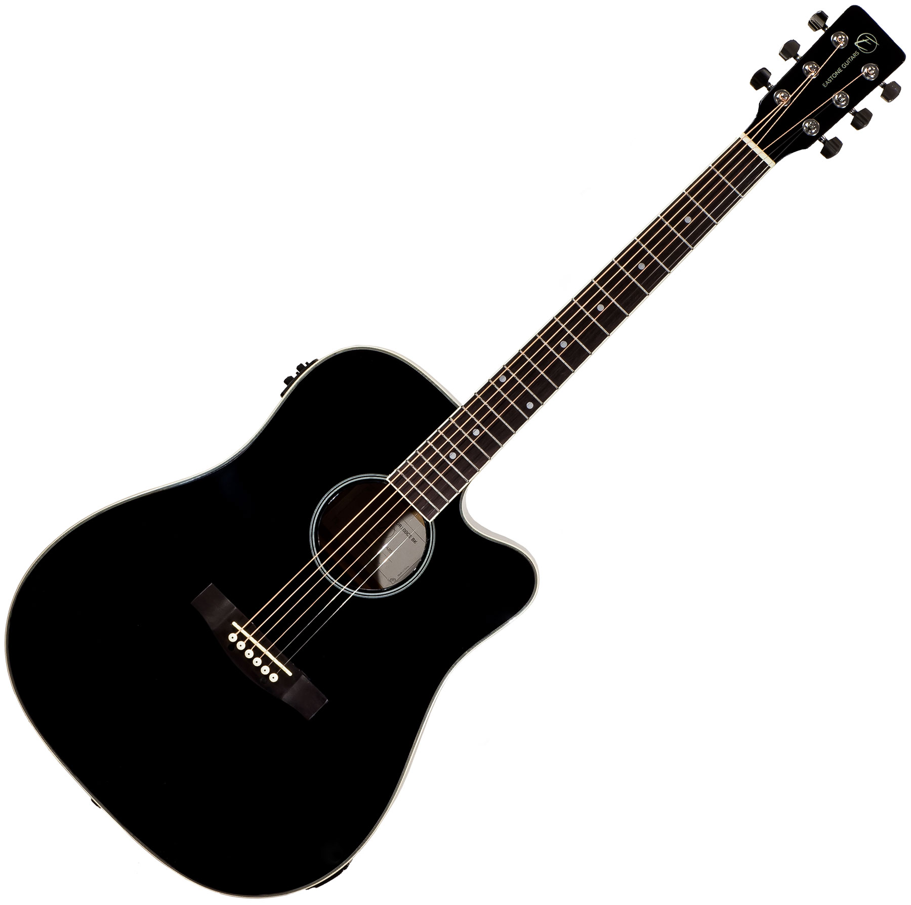Eastone Dr100ce-blk +housse X-tone 2003 +capo +stand +jack - Black - Western gitaar set - Variation 2