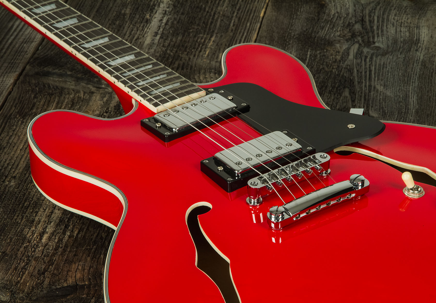 Eastone Gj70 Hh Ht Pur - Red - Semi hollow elektriche gitaar - Variation 3