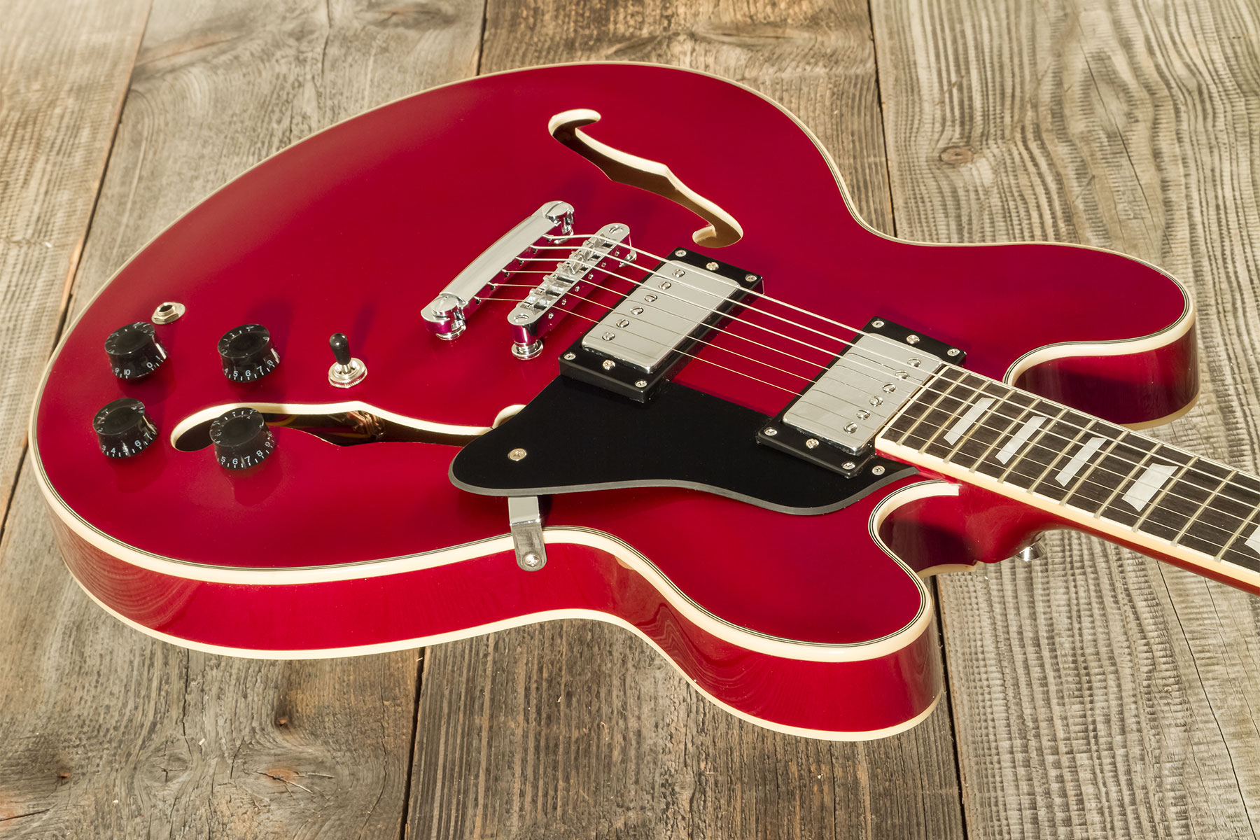 Eastone Gj70-win - Wine - Semi hollow elektriche gitaar - Variation 2