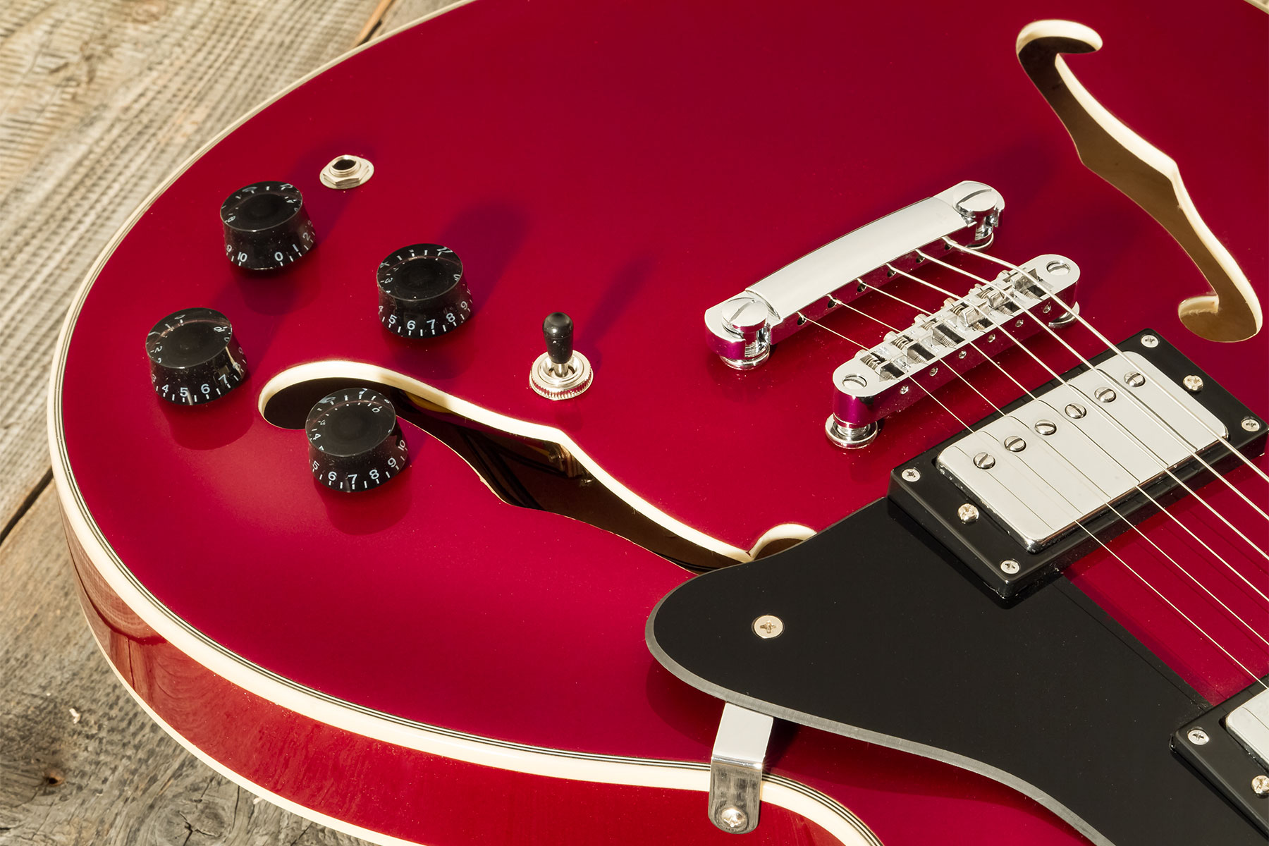 Eastone Gj70-win - Wine - Semi hollow elektriche gitaar - Variation 3