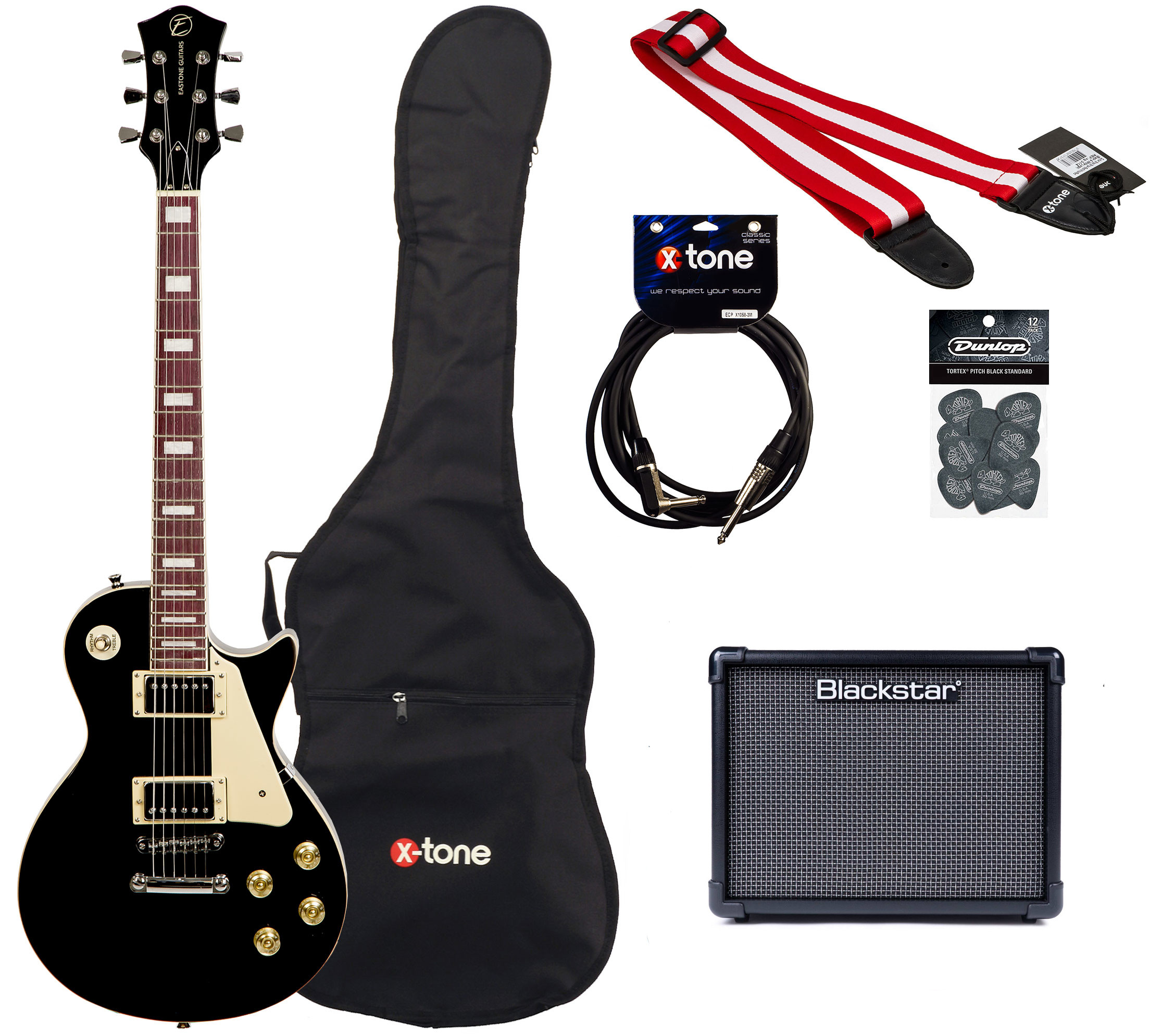 Krankzinnigheid rivaal Communisme Elektrische gitaar set Eastone LP100 + Blackstar ID Core V3 Stereo 10  +Accessories - black zwart