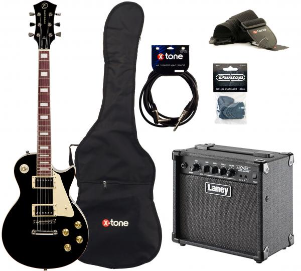 Elektrische gitaar set Eastone LP100 BLK + Laney LX15 +Accessories - Black