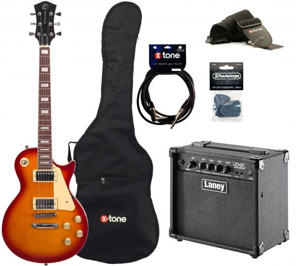 Elektrische gitaar set Eastone LP100 CS + Laney LX15 +Accessories - Cherry sunburst