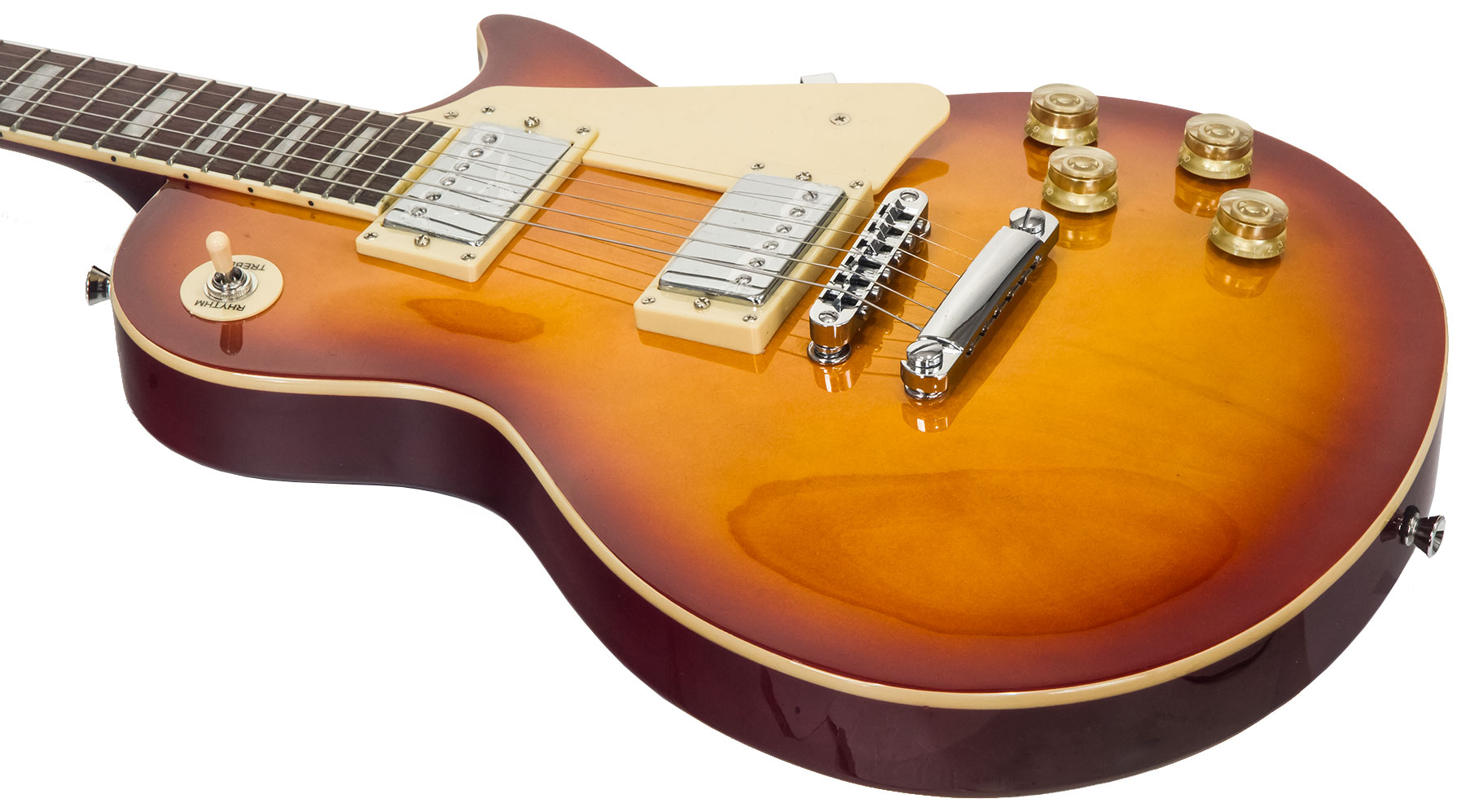 Eastone Lp100 Hh Ht Pur - Cherry Sunburst - Enkel gesneden elektrische gitaar - Variation 2