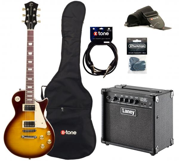 Elektrische gitaar set Eastone LP200 HB + Laney LX15 +Accessories - Honey sunburst