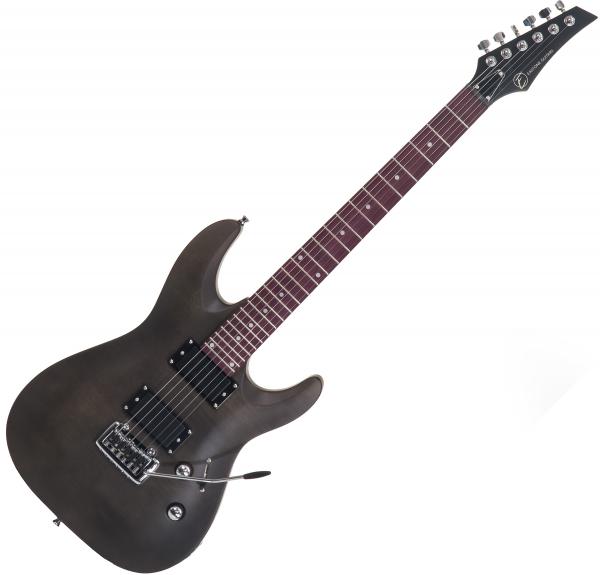 Solid body elektrische gitaar Eastone METDC - Black satin