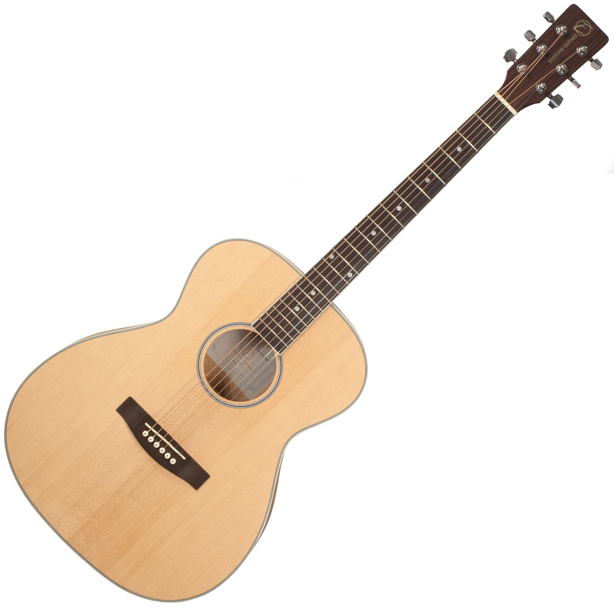 Eastone Om100-nat +housse +capo +stand - Natural Satin - Western gitaar set - Variation 1