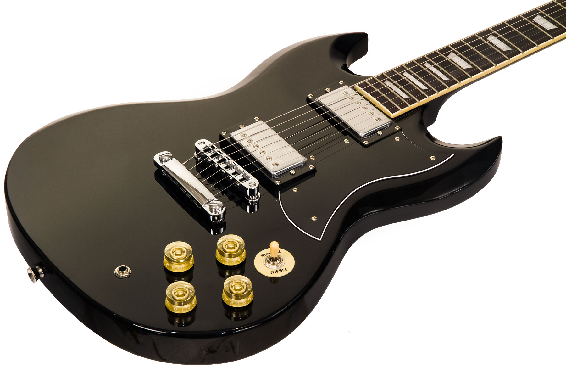 Eastone Sdc70 Hh Ht Pur - Black - Retro-rock elektrische gitaar - Variation 1