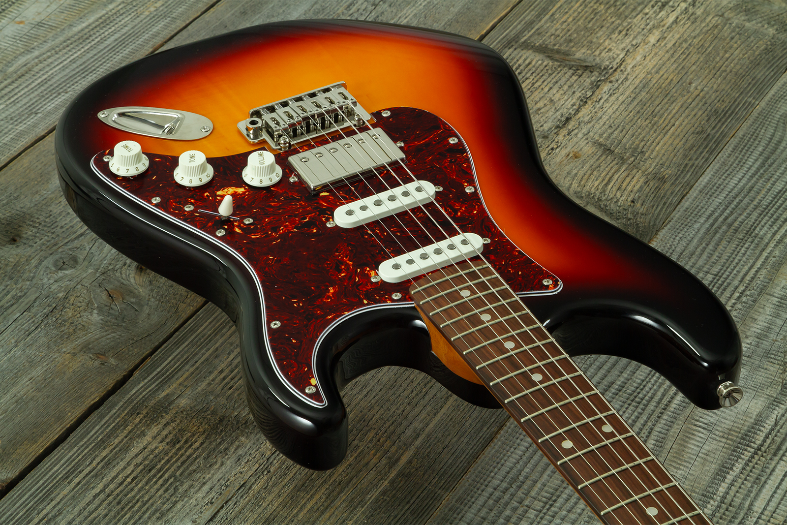 Eastone St550r-fs2t-rw Hss Trem Rw - 2-tone Burst - Elektrische gitaar in Strat vorm - Variation 2