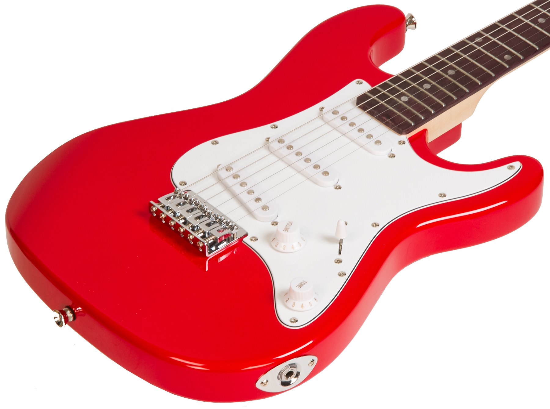 Eastone Str Mini +marshall Mg10 +cable +housse +courroie +mediators - Red - Elektrische gitaar voor kinderen - Variation 1