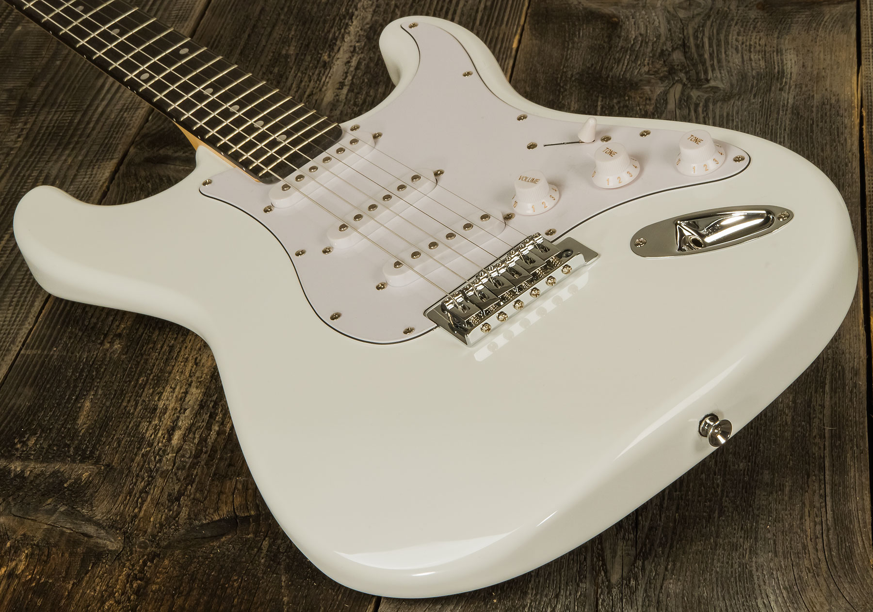 Eastone Str70 3s Trem Pur - Olympic White - Elektrische gitaar in Str-vorm - Variation 2