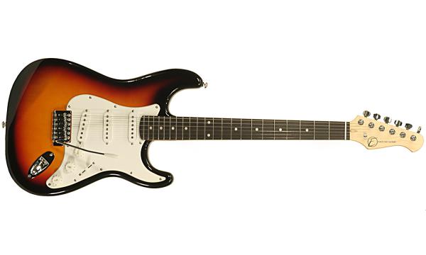 Solid body elektrische gitaar Eastone STR70 (PUR) - 3-tone sunburst