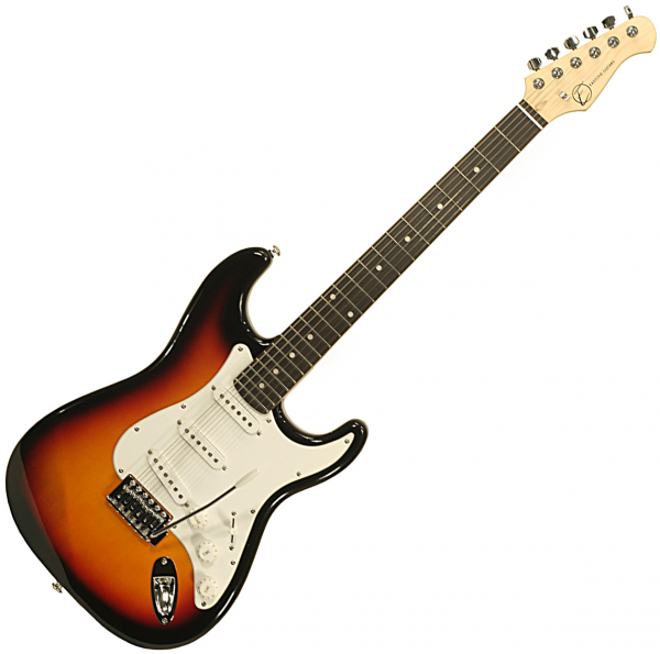 Solid body elektrische gitaar Eastone STR70 (PUR) - 3-tone sunburst