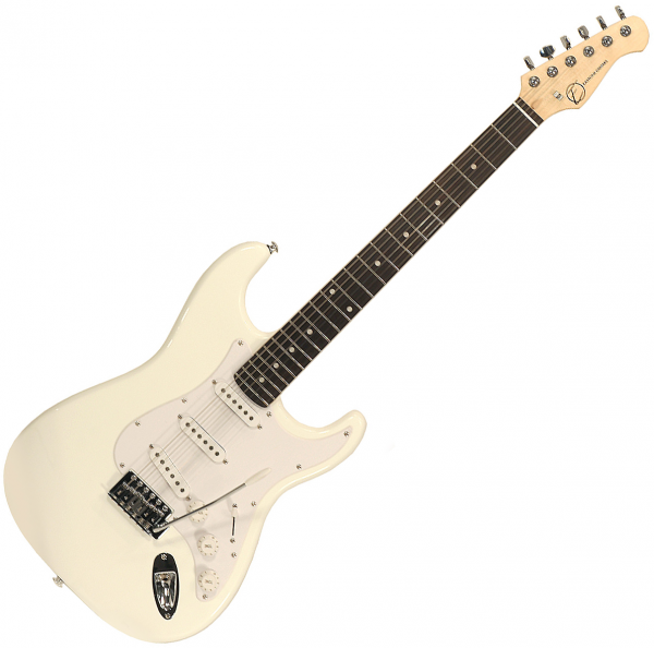 Solid body elektrische gitaar Eastone STR70 (PUR) - Ivory