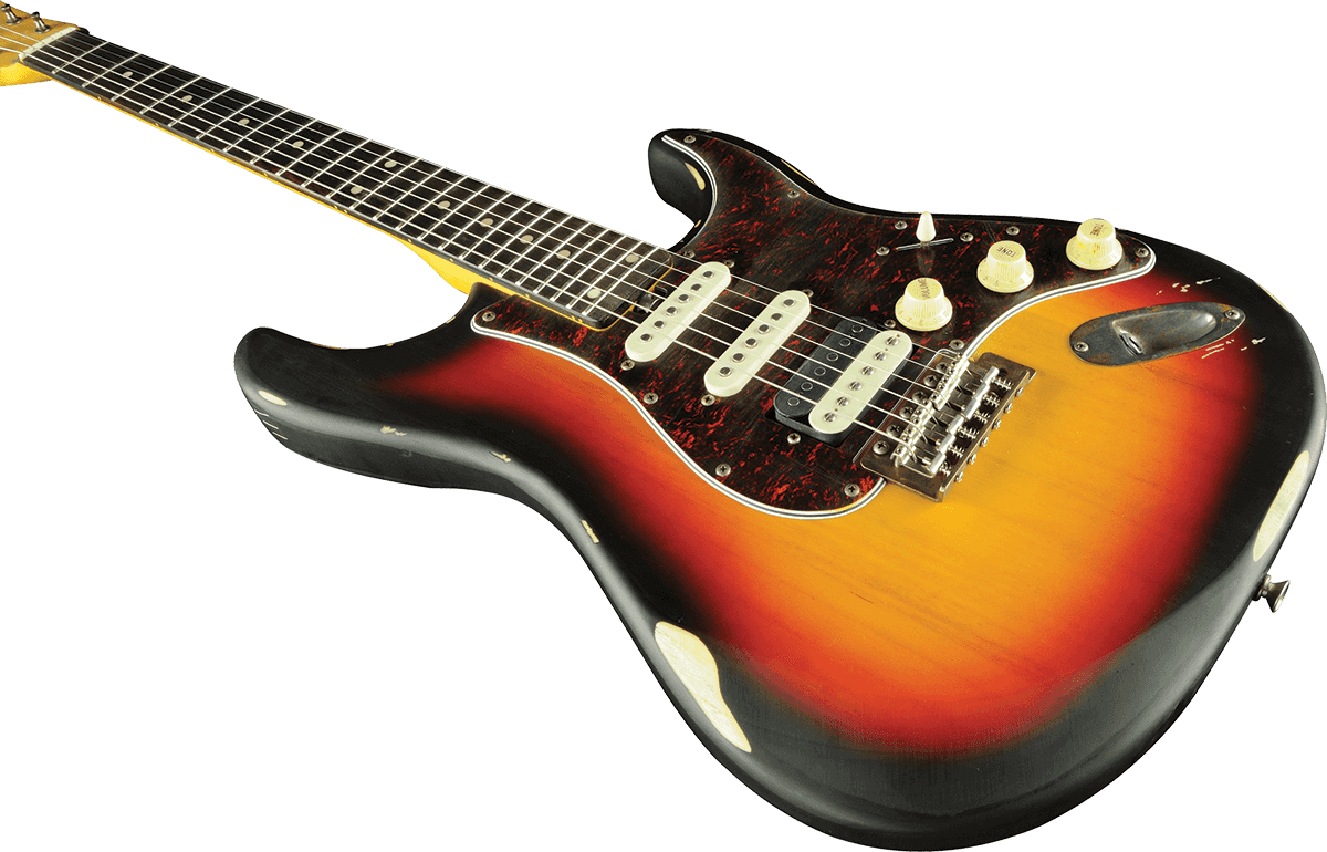 Eko Aire Relic Original Hss Trem Wpc - Sunburst - Elektrische gitaar in Str-vorm - Variation 5