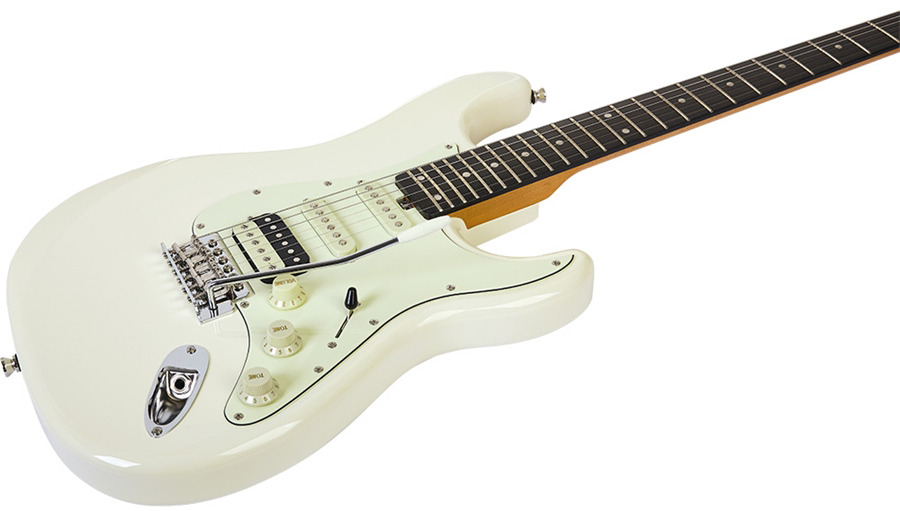 Eko Aire V-nos Original Hss Trem Wpc - Olympic White - Elektrische gitaar in Str-vorm - Variation 2