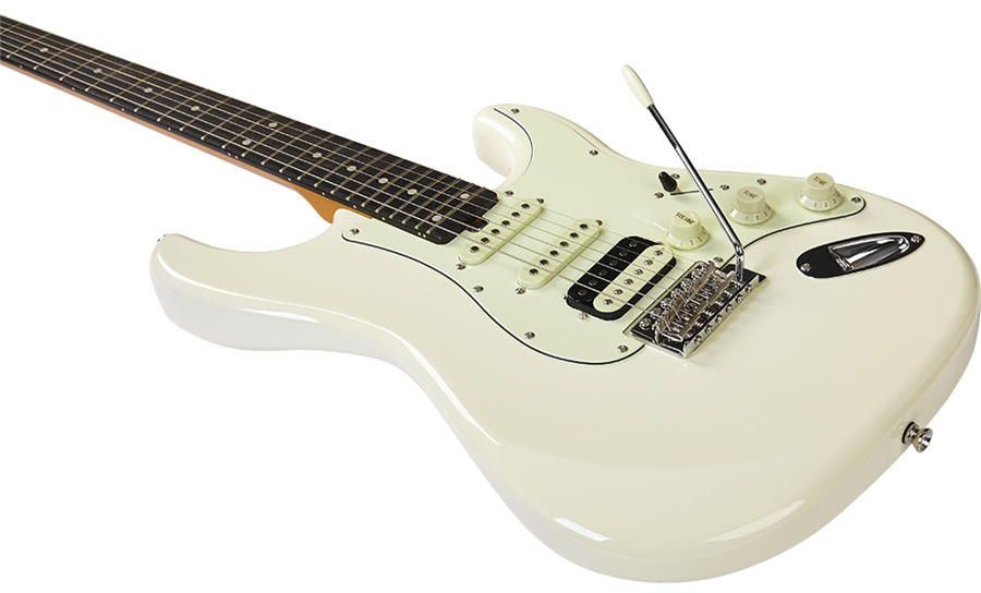 Eko Aire V-nos Original Hss Trem Wpc - Olympic White - Elektrische gitaar in Str-vorm - Variation 3