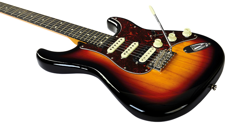 Eko Aire V-nos Original Hss Trem Wpc - Sunburst - Elektrische gitaar in Str-vorm - Variation 3