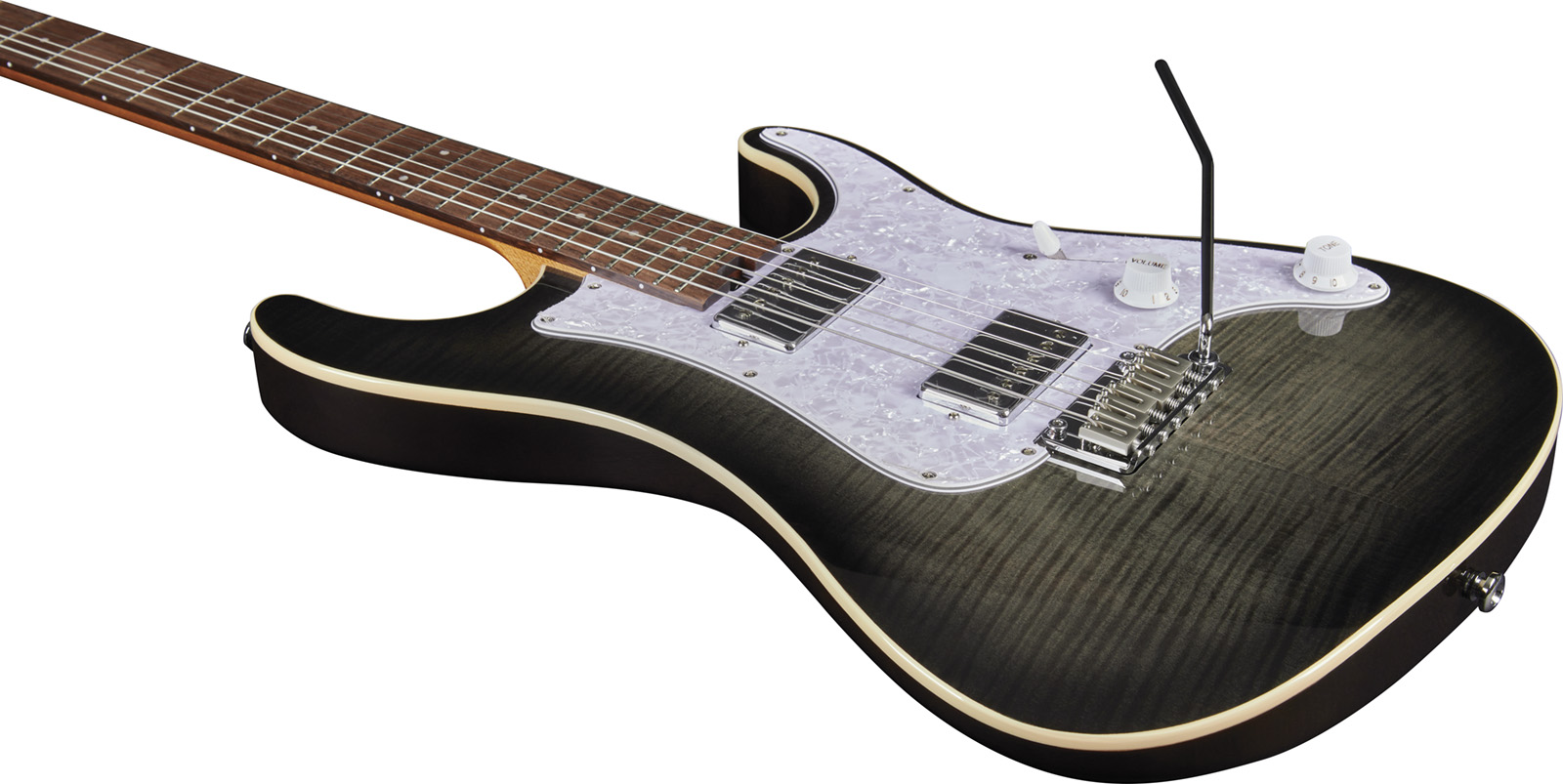 Eko Aurora 400 Trem Hh Lau - Flamed Grey Burst - Elektrische gitaar in Strat vorm - Variation 2
