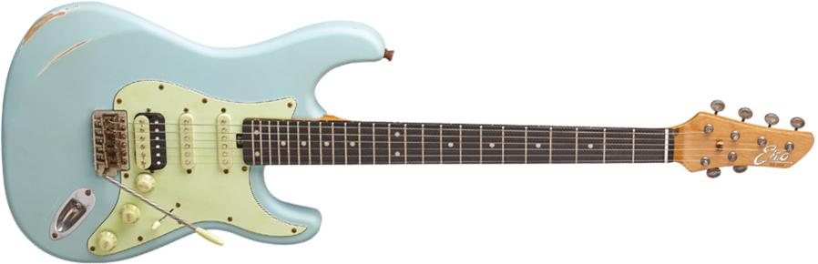 Eko Aire Relic Original Hss Trem Wpc - Daphne Blue - Elektrische gitaar in Str-vorm - Main picture