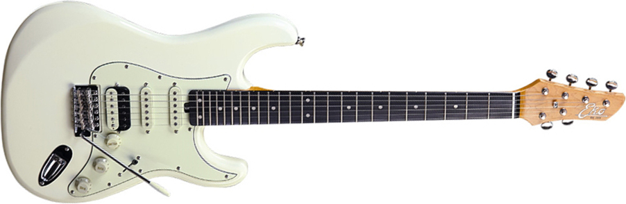 Eko Aire V-nos Original Hss Trem Wpc - Olympic White - Elektrische gitaar in Str-vorm - Main picture