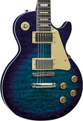 Enkel gesneden elektrische gitaar Eko Tribute Starter VL-480 - See thru blue quilted