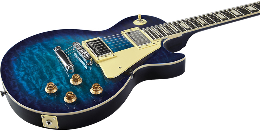 Eko Vl-480 Tribute Starter 2h Ht Wpc - See Thru Blue Quilted - Enkel gesneden elektrische gitaar - Variation 2