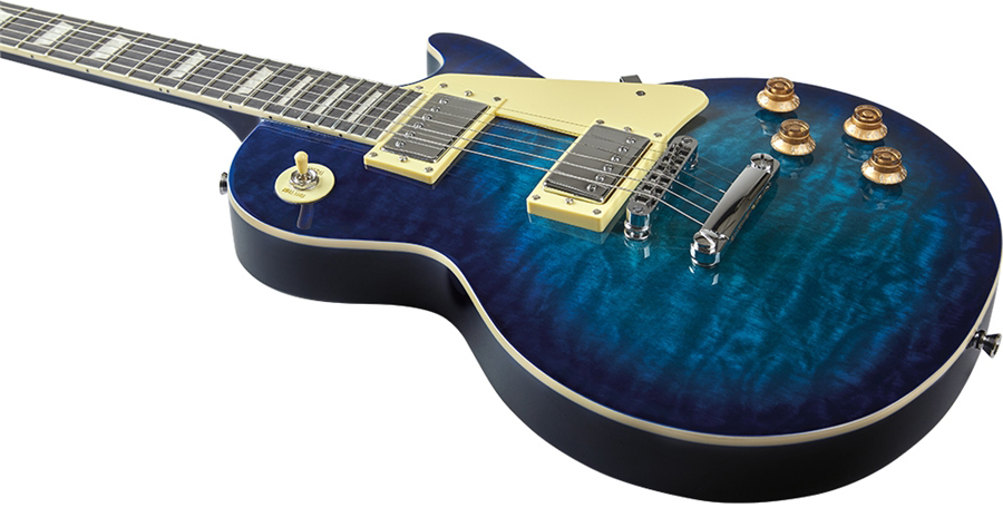 Eko Vl-480 Tribute Starter 2h Ht Wpc - See Thru Blue Quilted - Enkel gesneden elektrische gitaar - Variation 3