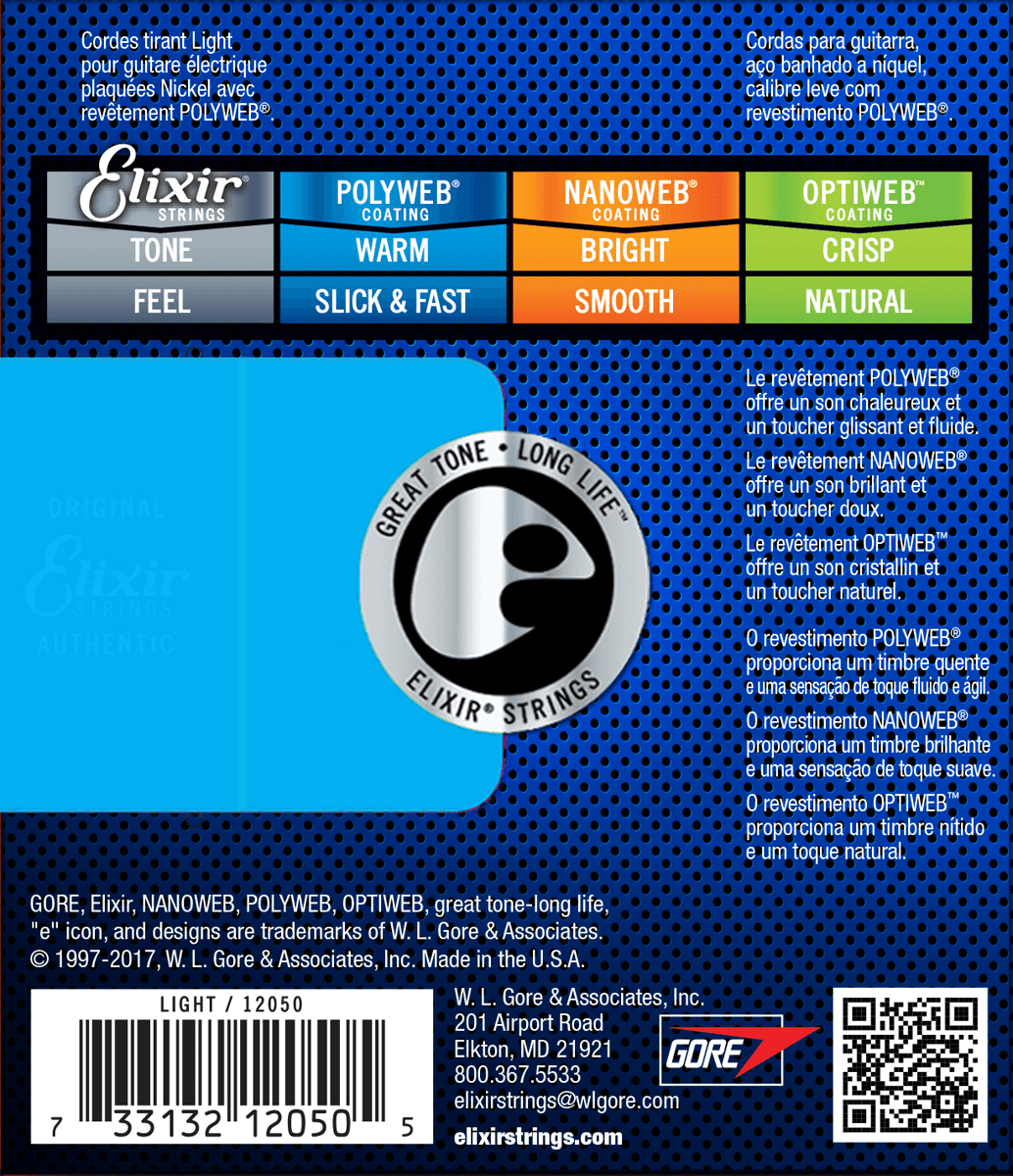 Elixir 12050 Polyweb Nps Round Wound Electric Guitar Light 6c 10-46 - Elektrische gitaarsnaren - Variation 1