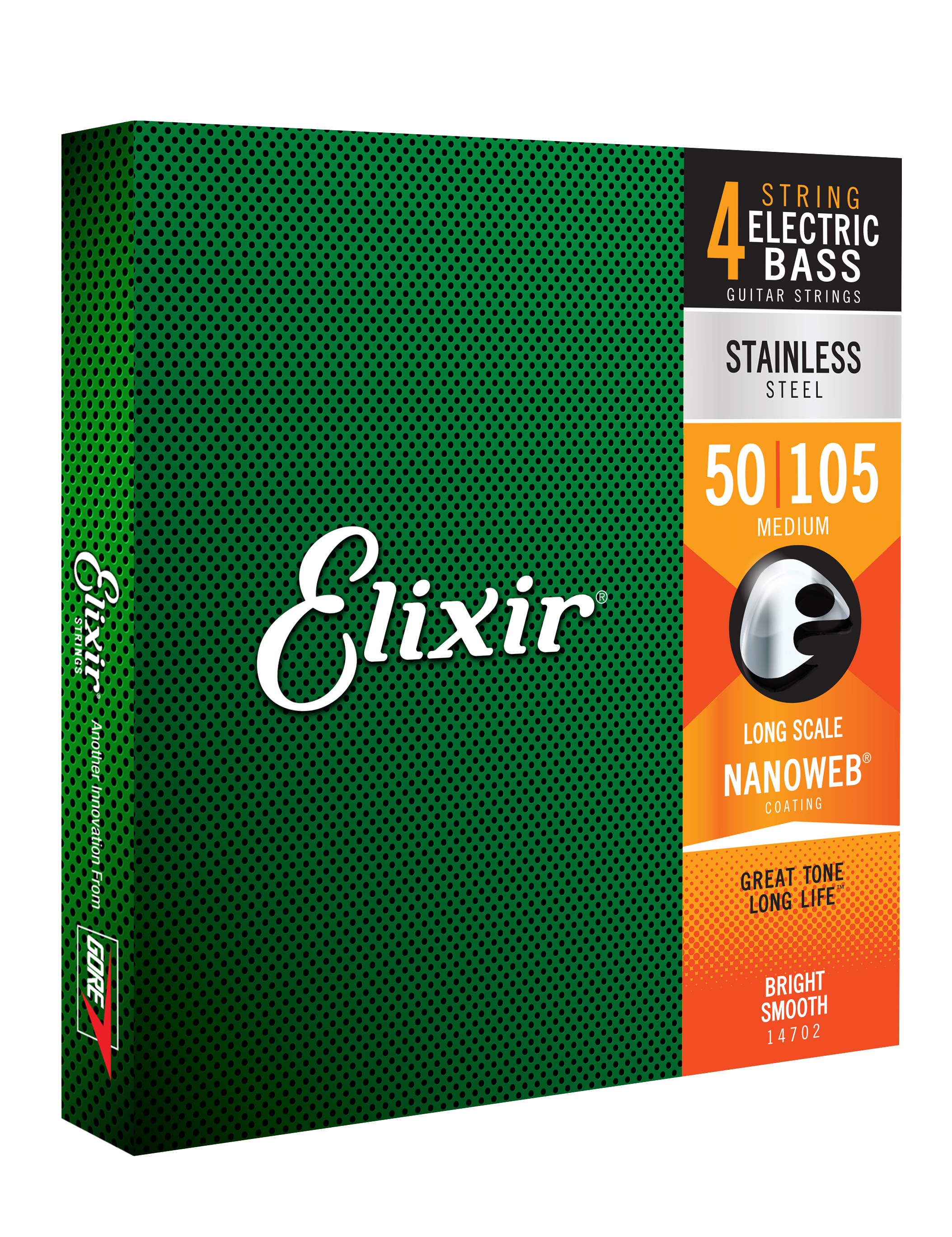 Elixir Jeu De 4 Cordes Bass (4) 14702 Nanoweb Stainless Steel 50-105 - Elektrische bassnaren - Variation 1