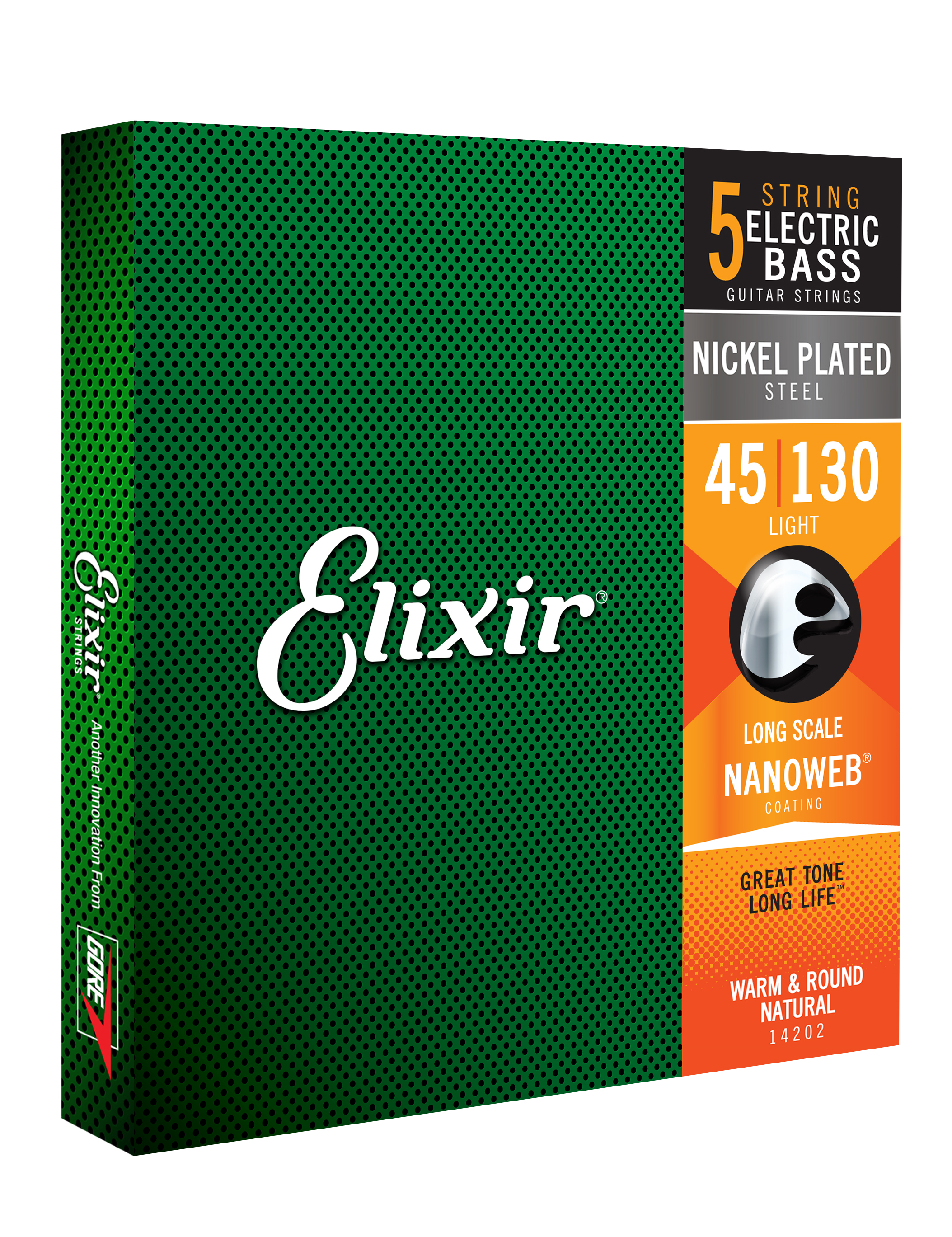 Elixir Jeu De 5 Cordes Bass (5) 14202 Nanoweb Nickel Plated Light 45-130 - Elektrische bassnaren - Variation 1