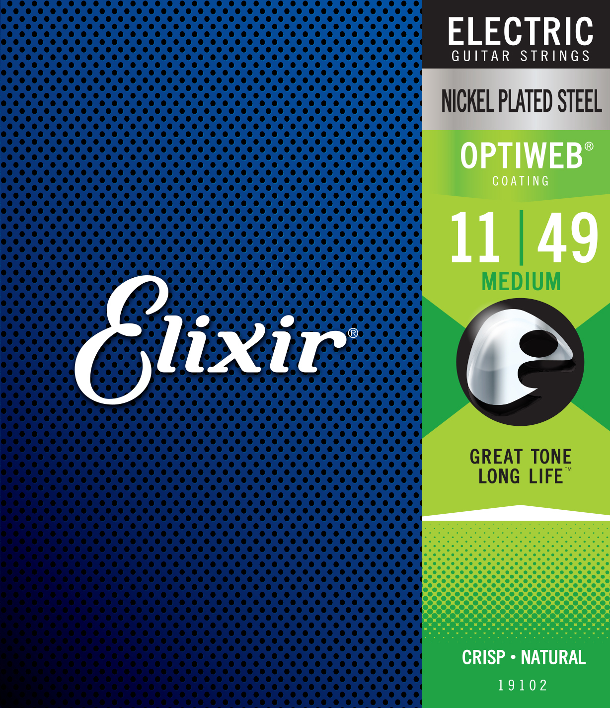 Elixir 19102 Optiweb Nps Round Wound Electric Guitar 6c 11-49 - Elektrische gitaarsnaren - Main picture