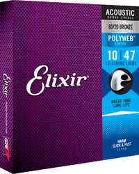 Westerngitaarsnaren Elixir 11150 Polyweb Bronze 12-string Light 10-47 - 12-snarige set