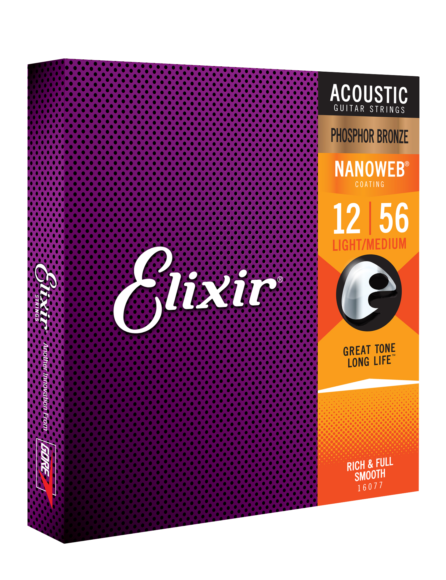 Elixir Jeu De 6 Cordes Acoustic (6) 16077 Nanoweb Phosphore Bronze 12-056 - Westerngitaarsnaren - Variation 1