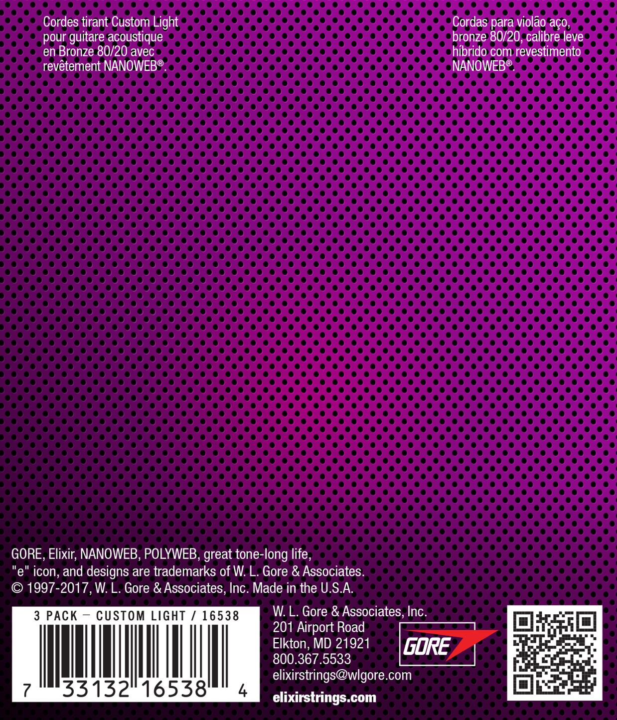 Elixir Pack De 3 Jeux 11027 Nanoweb 80/20 11-52 - Westerngitaarsnaren - Variation 2