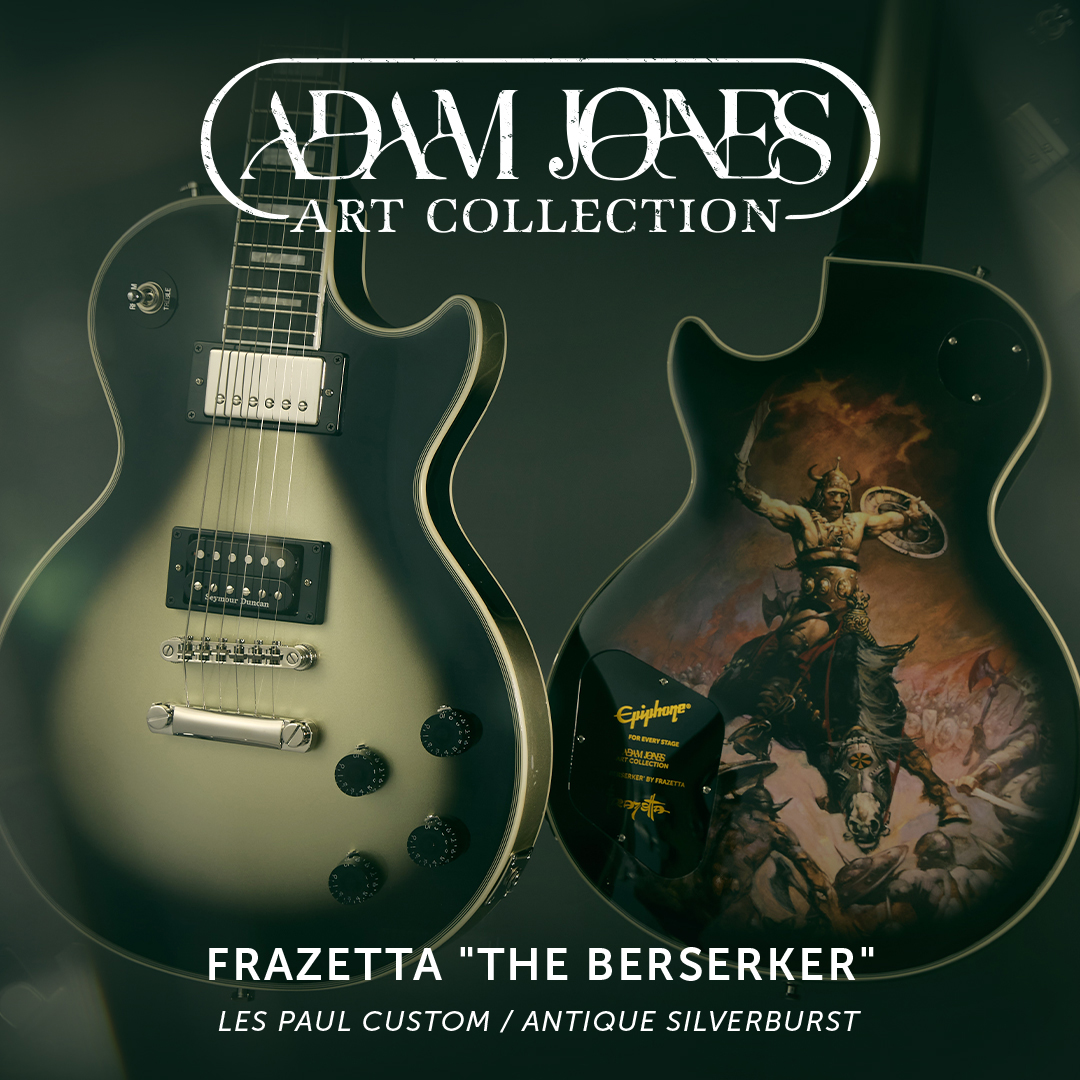 Epiphone Adam Jones Les Paul Custom Frazetta The Berserker Art Ltd 2h Ht Eb - Antique Silverburst - Enkel gesneden elektrische gitaar - Variation 7