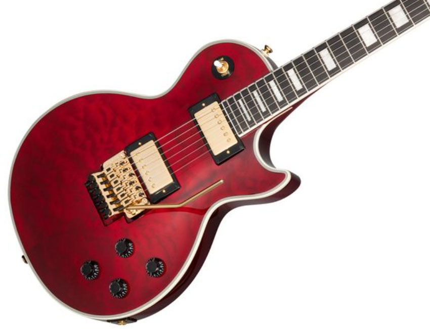 Epiphone Alex Lifeson Les Paul Axcess Custom Signature 2h Fr Eb - Ruby - Enkel gesneden elektrische gitaar - Variation 3