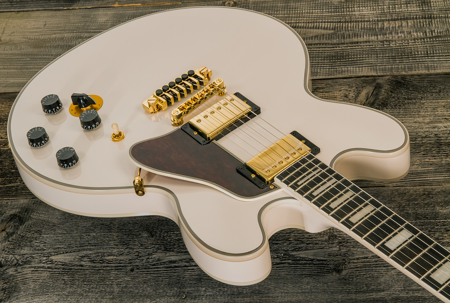 Epiphone Bb King Lucille Signature 2h Ht Eb - Bone White - Semi hollow elektriche gitaar - Variation 1