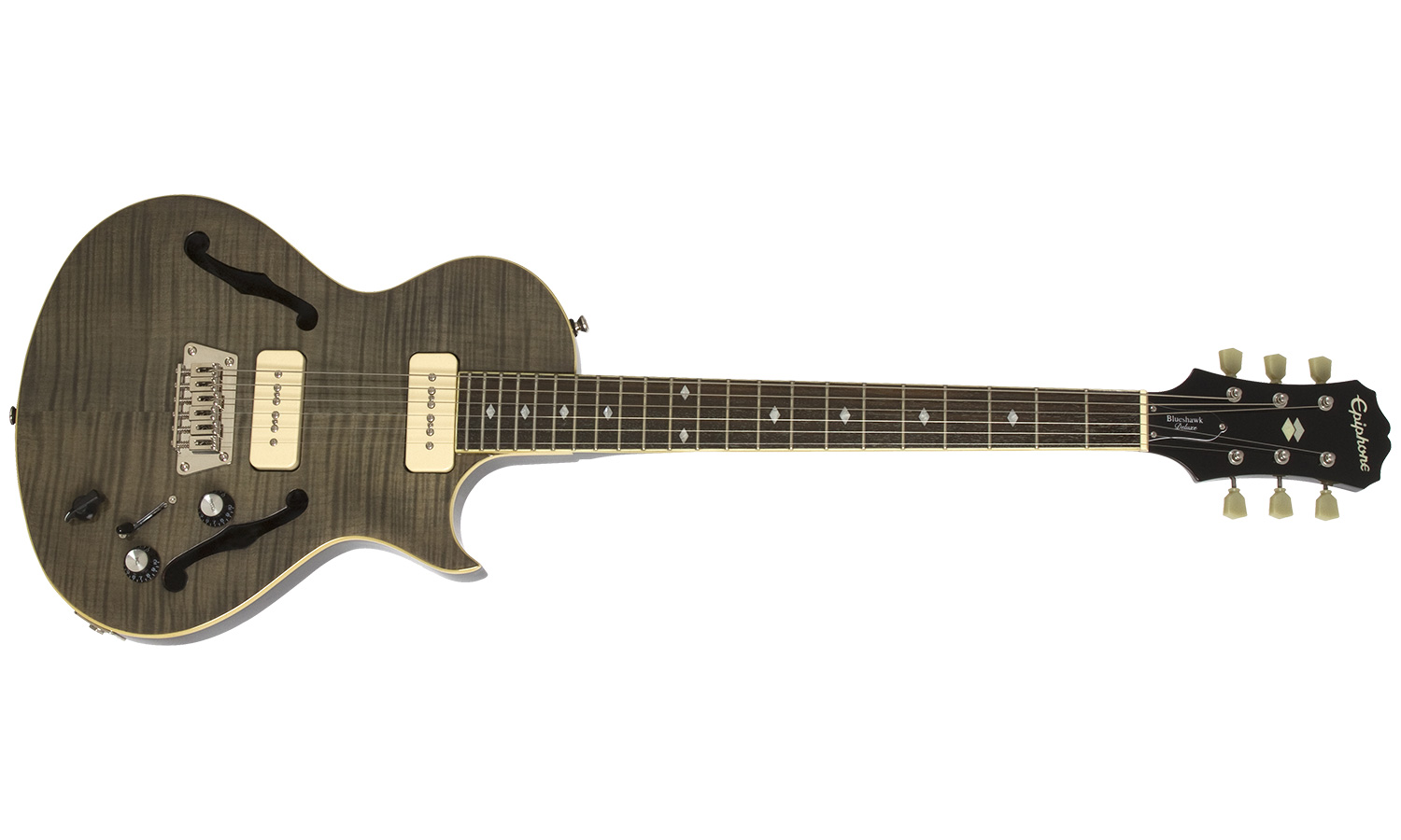 Epiphone Blueshawk Deluxe Ch - Translucent Black - Semi hollow elektriche gitaar - Variation 1