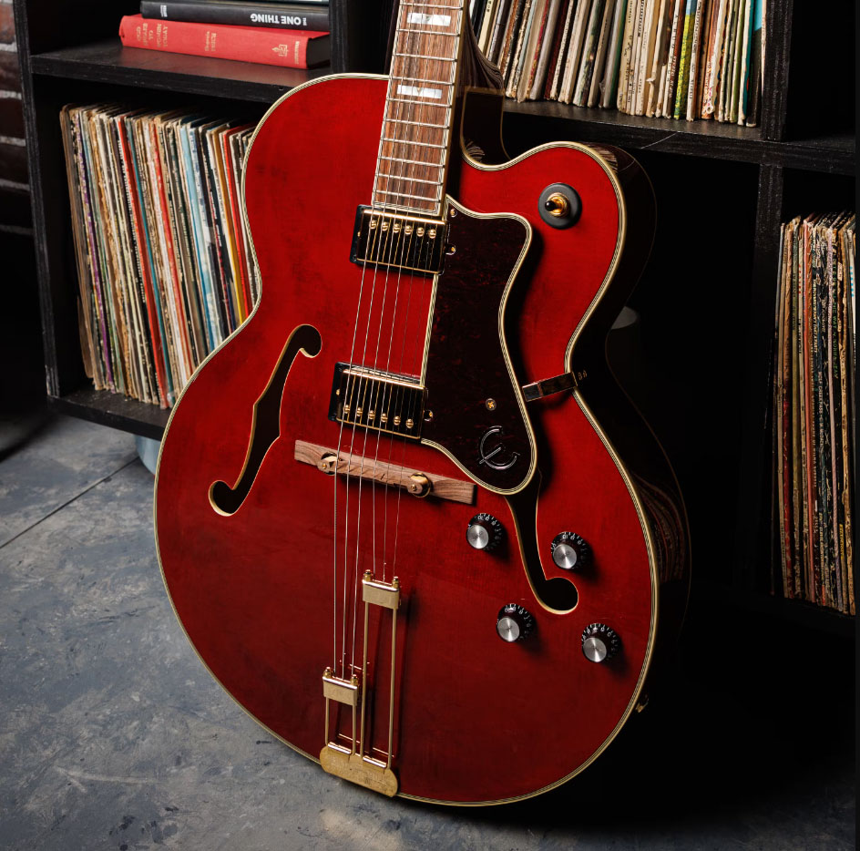 Epiphone Broadway Archtop 2h Ht Lau - Dark Wine Red - Hollow bodytock elektrische gitaar - Variation 5