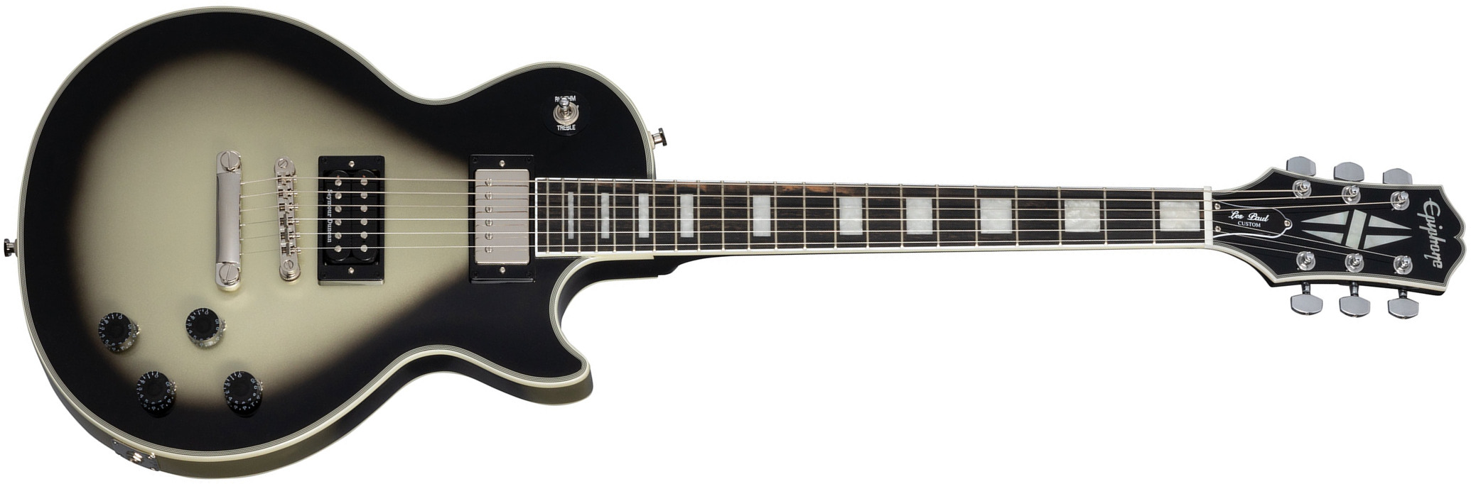 Epiphone Adam Jones Les Paul Custom 1979 2h Ht Eb - Antique Silverburst - Enkel gesneden elektrische gitaar - Main picture