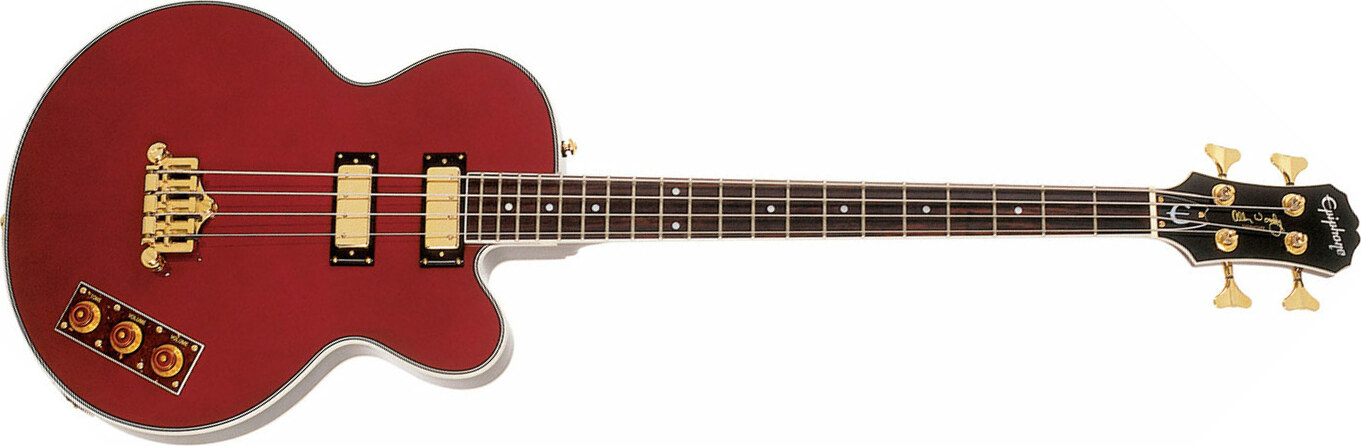 Epiphone Allen Woody Rumblekat Bass Signature Short Scale Rw - Wine Red - Hollow body elektrische bas - Main picture